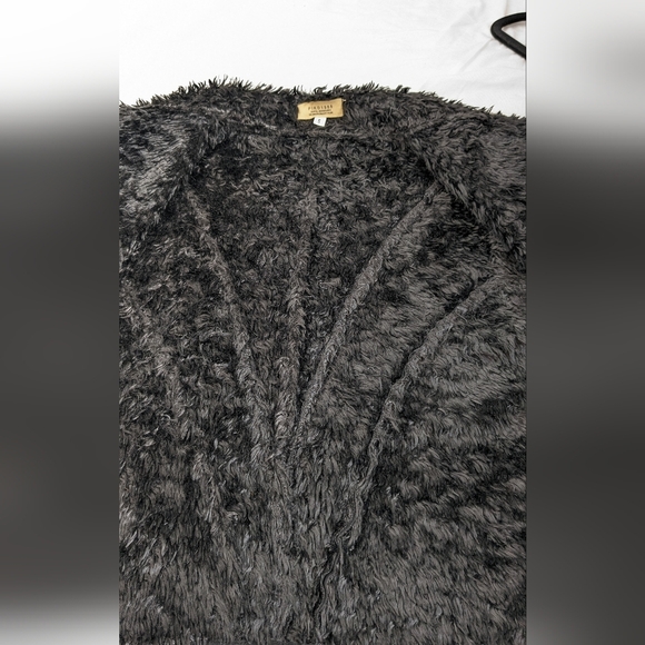 Black suede shearling cropped‎ jacket, vintage style, Pico 1988 size S - Picture 11 of 16